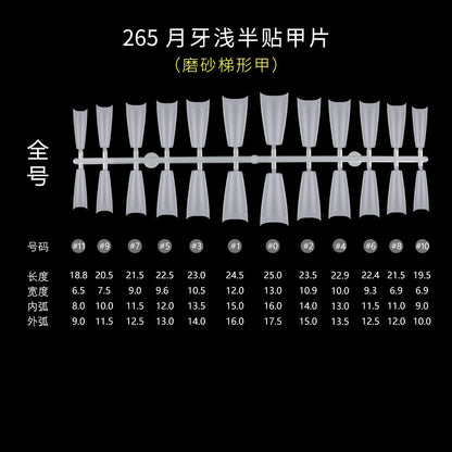 Nail Tips Transparent nail piece wholesale 30 pieces, full number, light and thin, full sticker, trapezoidal non-marking, wear-free patch, frosted nail piece