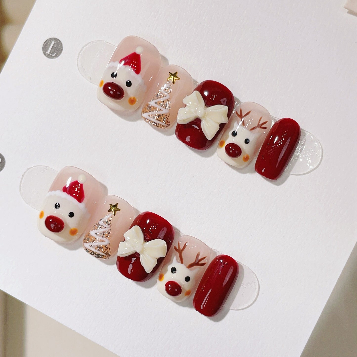 New christmas handmade press-on nails holiday new year