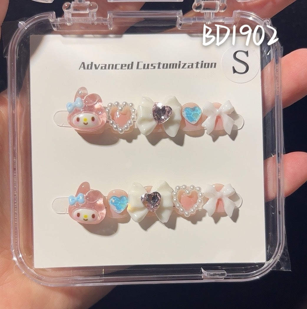 可愛迷你卡通兒童穿戴甲綜合盒