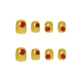 Feijão-mungo amarelo curto pressione nas unhas grafite peças de unhas contrastantes pressione nas unhas postiças atacado｜365nails