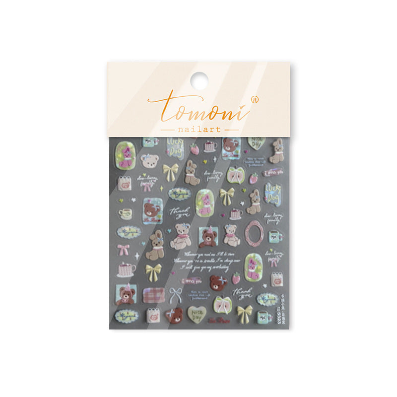 Kawaii Cute Collection: "Lucky Little Things" – 3D Embossed Nail Sticker