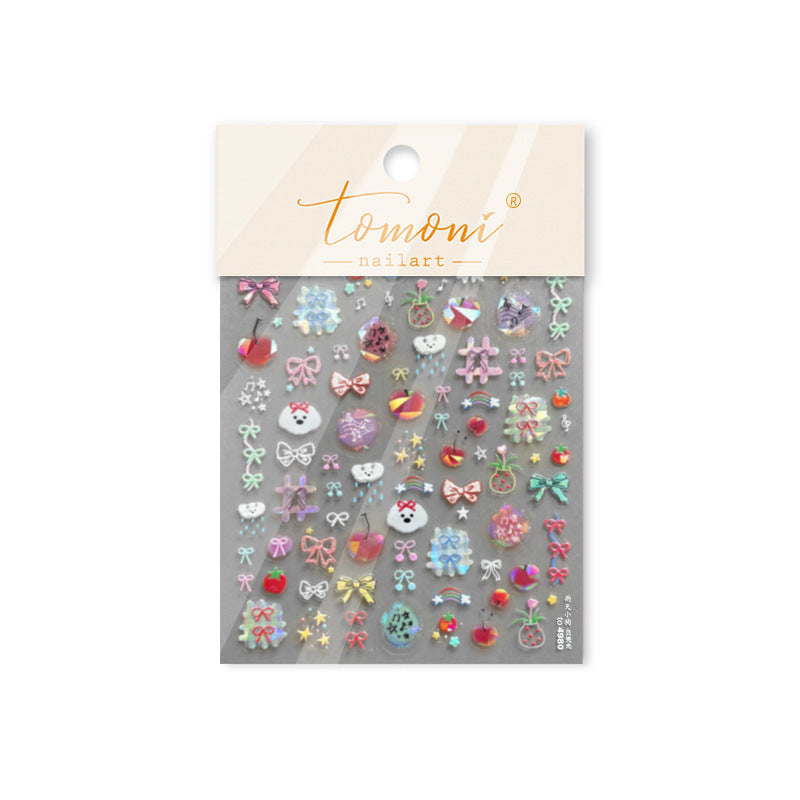 Pastel Cherry Bow – Kawaii Cute Nail Art Set