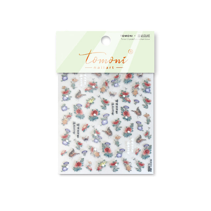 365nails: "Vintage Chinese Floral Butterfly" –Nail Art Stickers