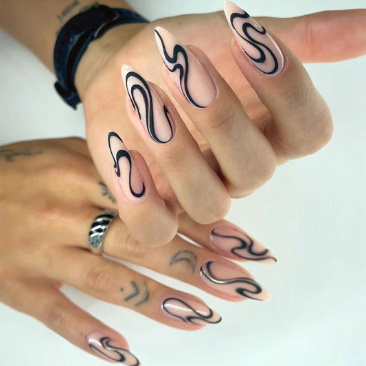 Snake pattern manicure nail piece Long tip   nail sticker nail piece False nail ｜365nails