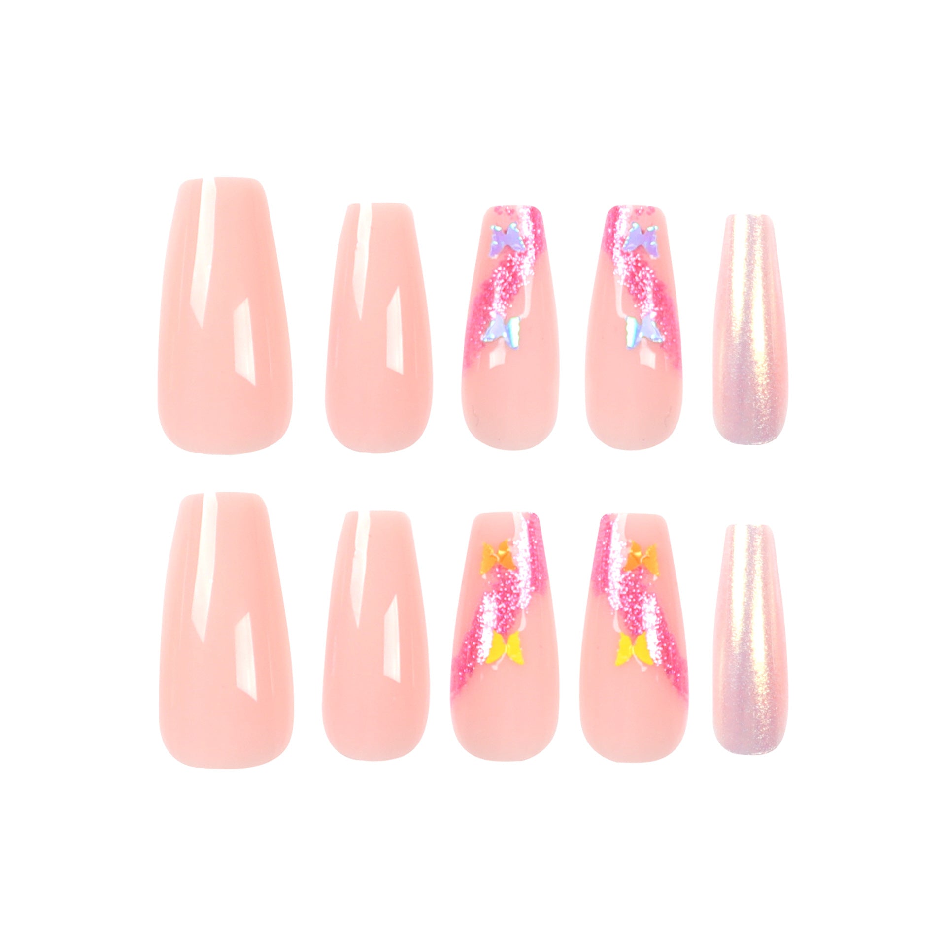 French Nude Whitening nails Art Fake nails Internet celebrities ins Wind press on nails Removable nails Film Finished Product Wholesale｜365nails