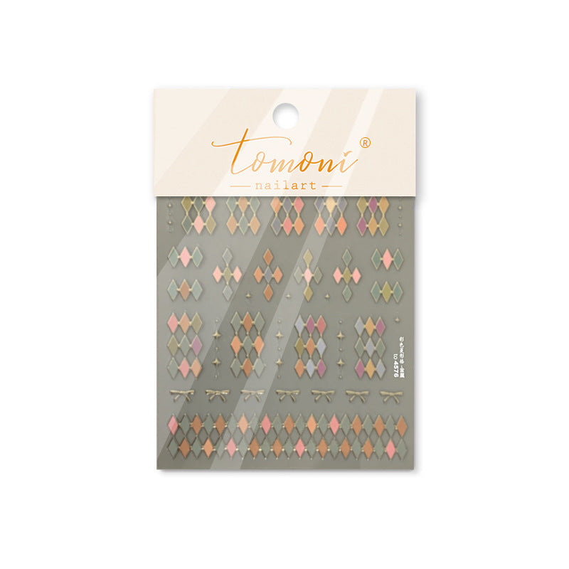 365nails: "파스텔 아가일 기하학 패턴" – 네일 아트 스티커