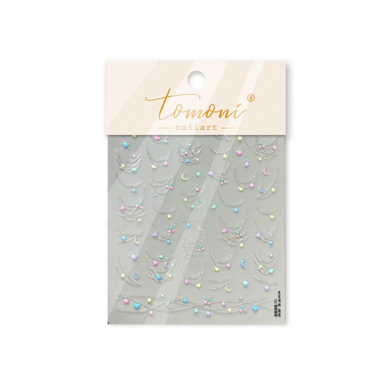 365nails: "Étoile scintillante et ruban lunaire" –Autocollants pour ongles