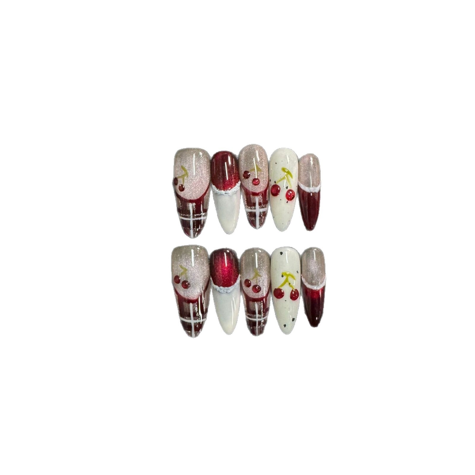 365nails: "Cherry Bliss" – 3D Fruit Handmade Stiletto Nails
