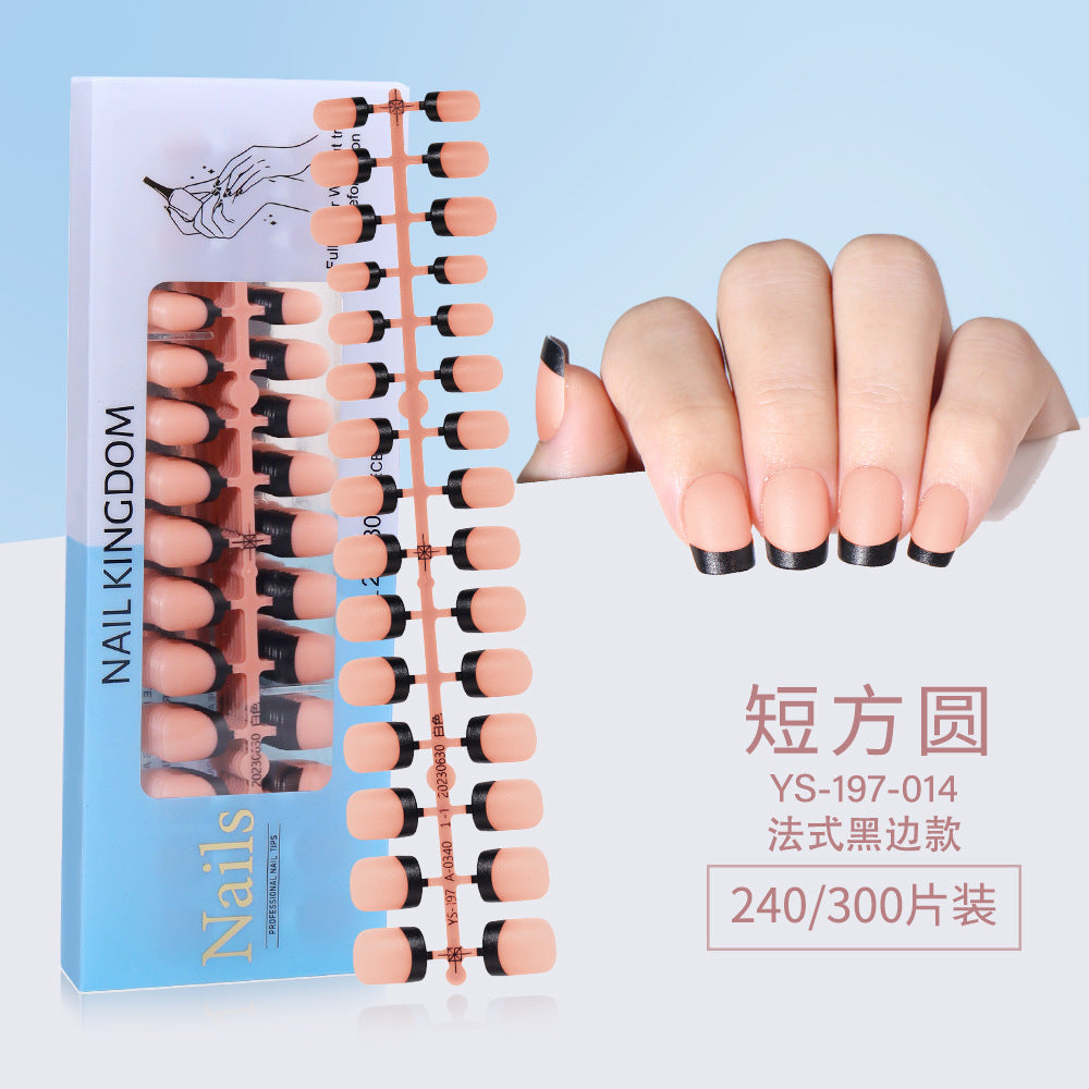 Nail Tips New  French press on nails 240 pieces boxed fake nail manicure work in progress matte full sticker French nail piece