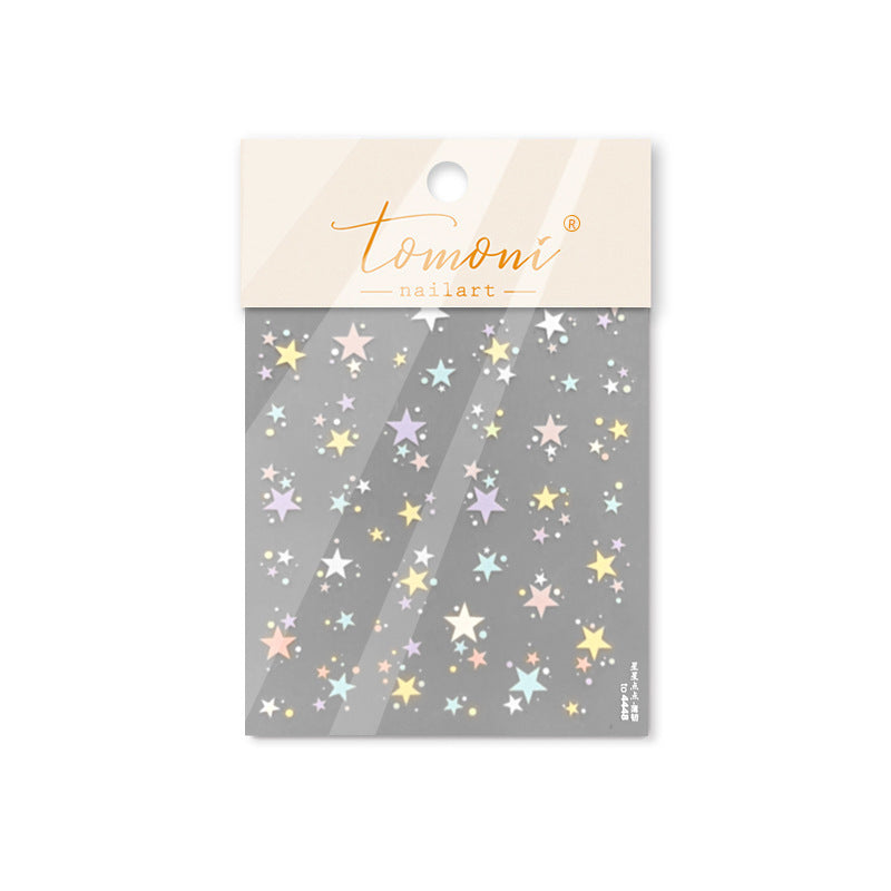 Pastel Starry Sky: "Dreamy Pastel Star Cluster" – 5D Embossed Nail Sticker