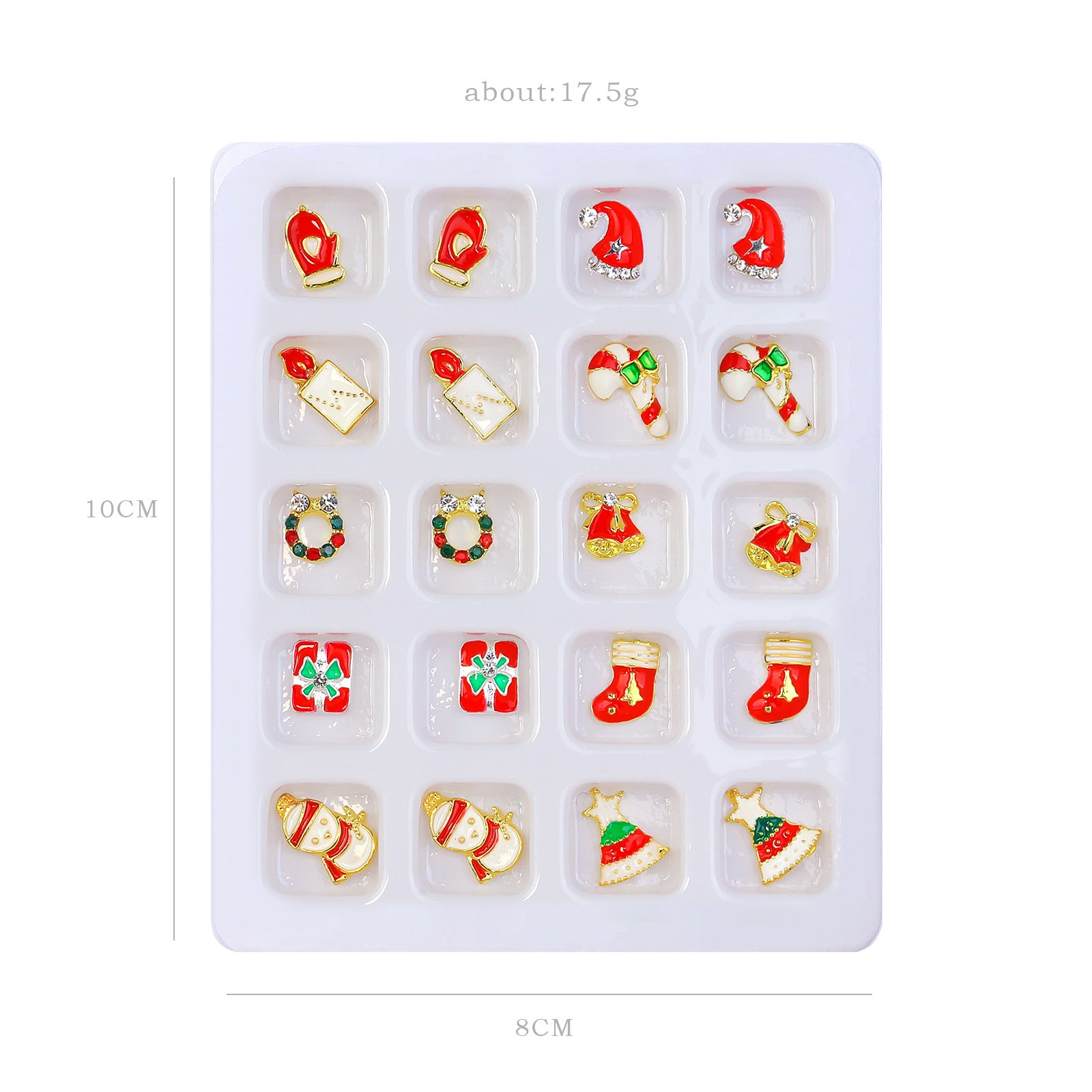 Christmas Alloy Nail Charms Set – 3D Festive Metal Decorations for Holiday Nail Art (MOQ=3)