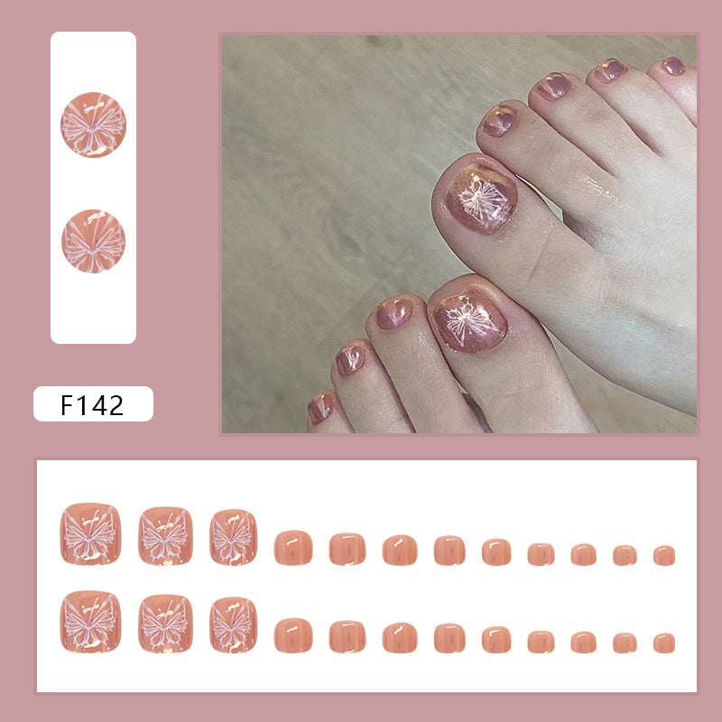 可拆卸極光蝴蝶腳趾穿戴甲｜24片｜365nails