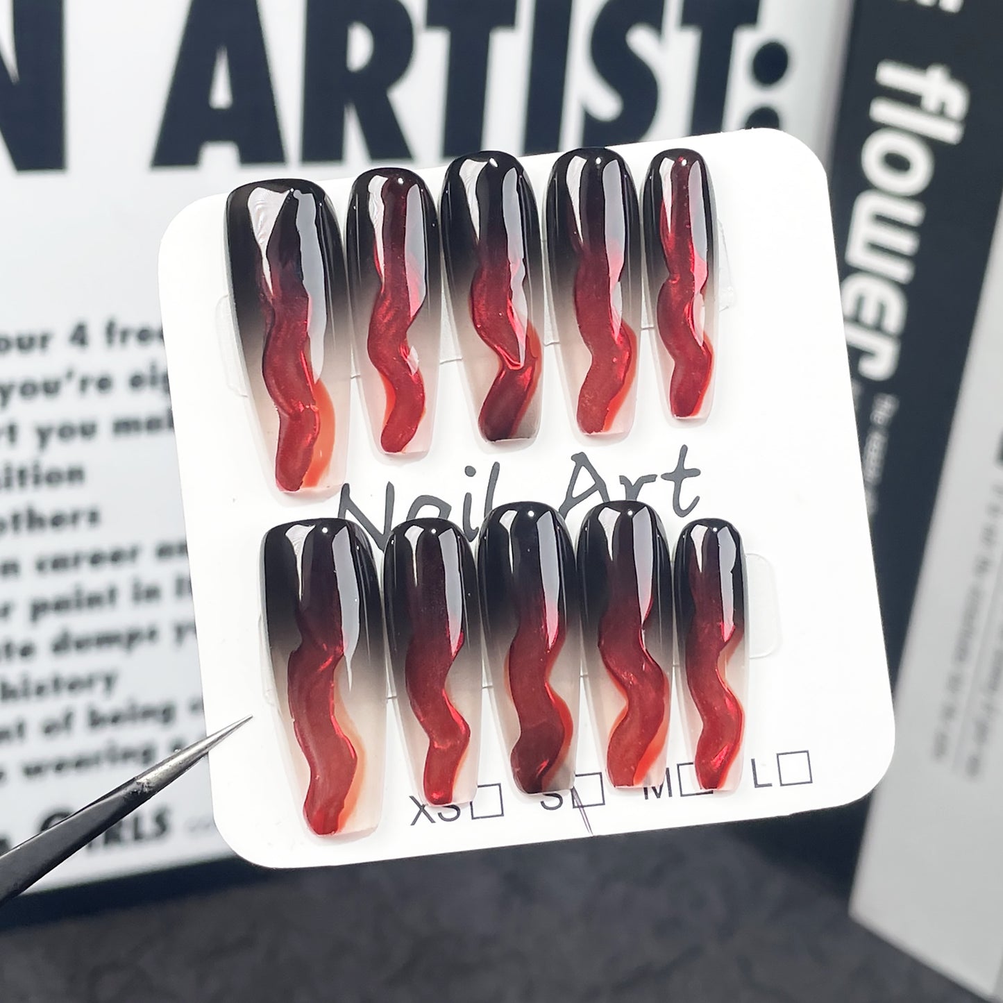Pistola de pulverização para unhas postiças artesanal, mudança gradual, relevo metálico, clareamento avançado, remendo para unhas longas e vestíveis｜365nails