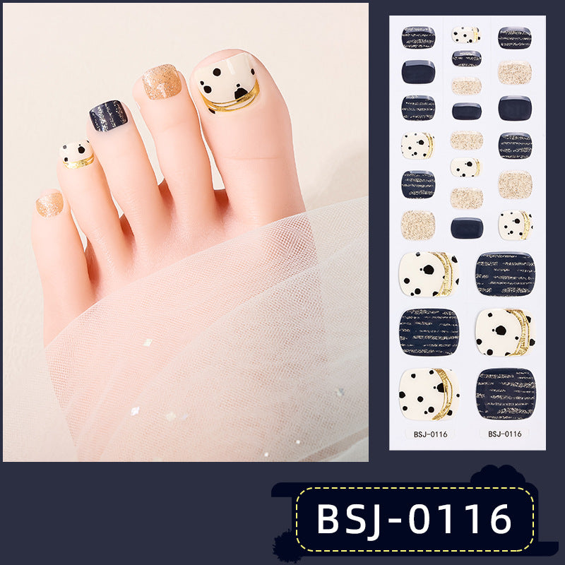 Semi-Cured Gel Nail Strips Glitter Pearl Gradient Sparkle Toe Design (MOQ=3)