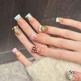 Vintage Baroque Cross Charm Press On Nails
