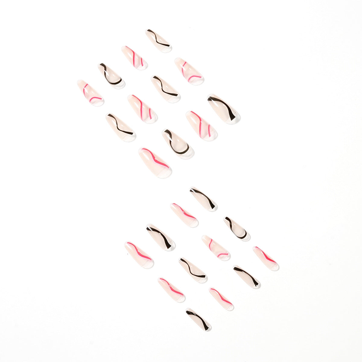 wave color matching press on nail wearing finished nail art fake nail nail art patch nail patch｜365nails