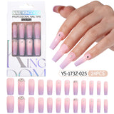 Press on nails fake nail patch extension nail Spice Girl medium rectangle removable 24 pieces with drill manicure