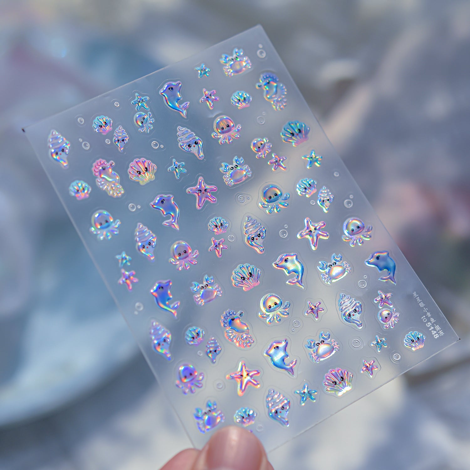 365nails: "Iridescent Ocean Friends" – nail art stickers