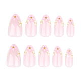 Spring and summer small fresh and gentle manicure   hot-selling ins wind flower  short almond ｜365nails