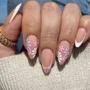 夏日風 法式白 短款杏仁形 可拆式穿戴甲 批發｜365nails
