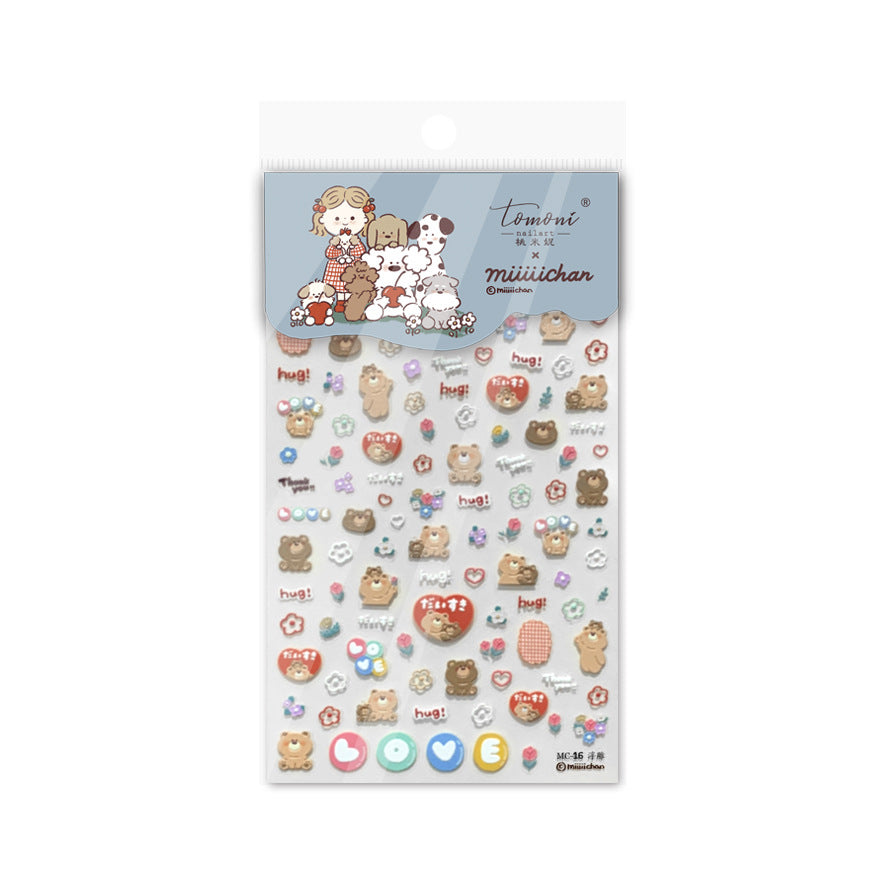 365nails: "Cute Bear and Friend" – nail art stickers