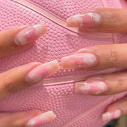 粉色愛心星光法式成品甲片（批發）｜365nails