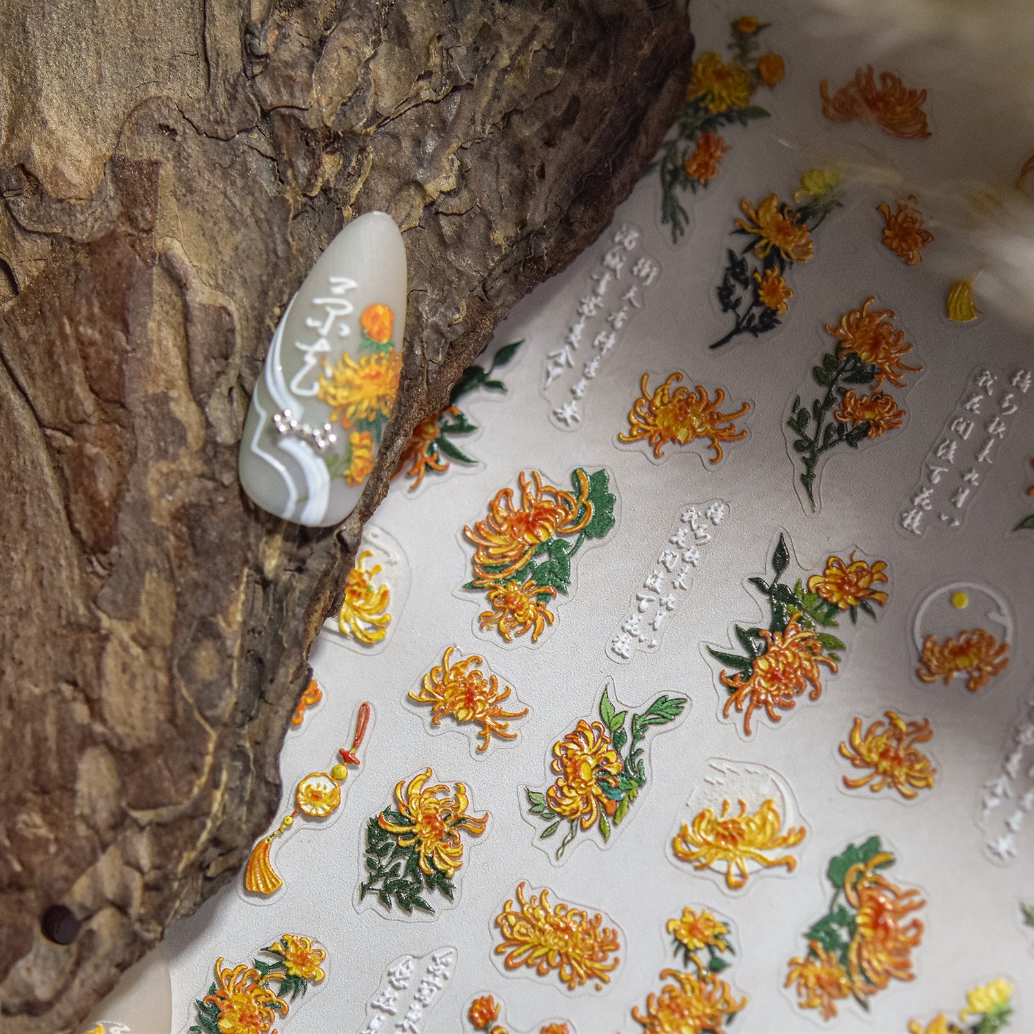 365nails: "autumn chrysanthemum poetry" – Nail Art Stickers