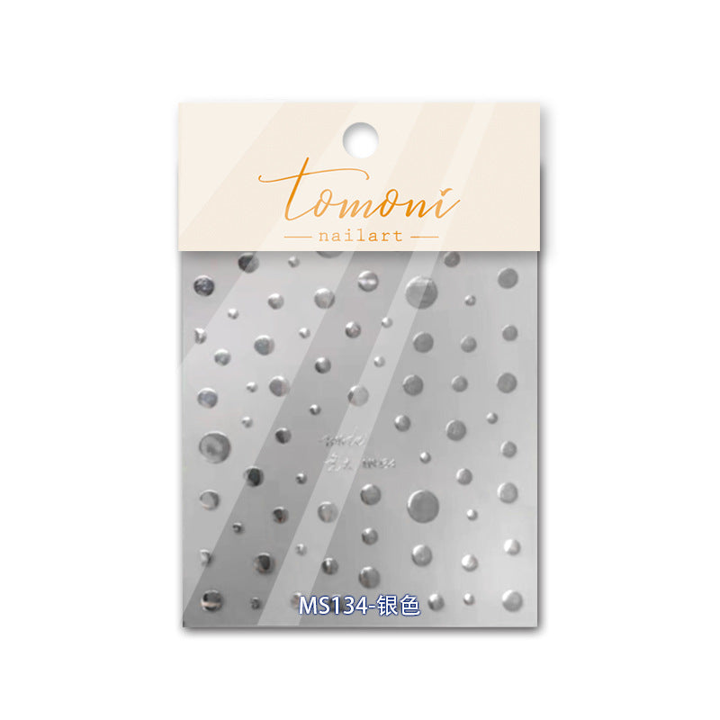 Starry Sky Collection: "Silver Metallic Star" – 3D Embossed Nail Sticker
