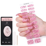 Semi-Cured Gel Nail Strips Glitter Sparkle Pure Shimmer Medium Set (MOQ=3)