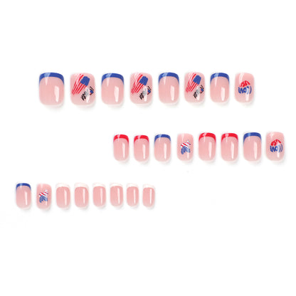 Indpndnc Day Unhas curtas quadradas Art Unhas postiças Unhas adesivas Produtos para unhas acabadas Produtos Wholsal｜365nails