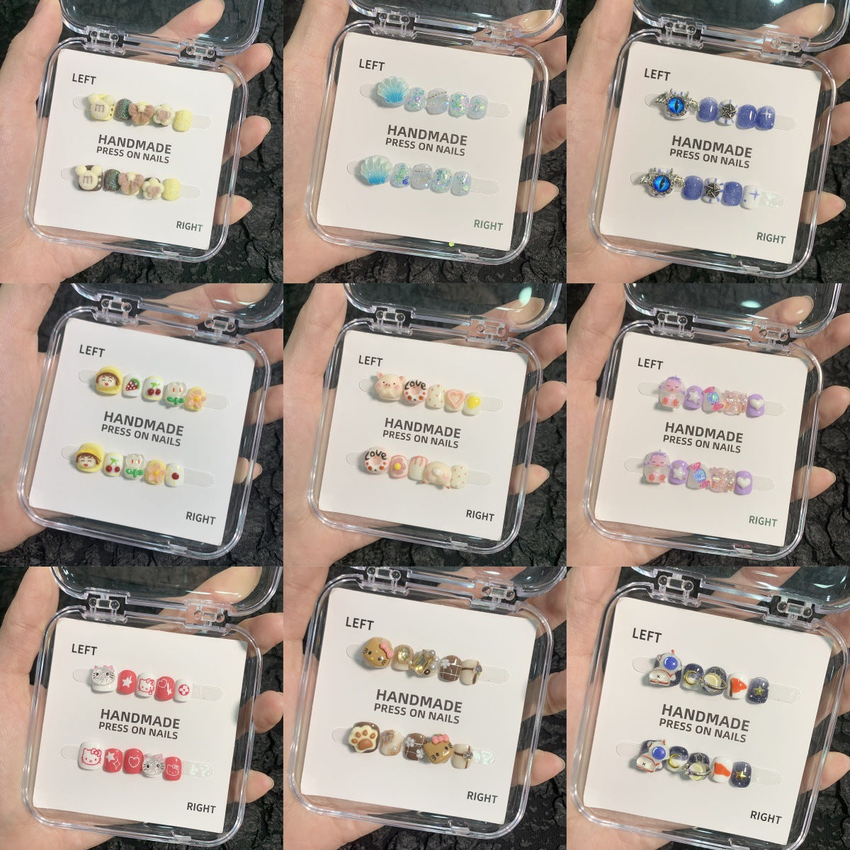 可愛迷你卡通兒童穿戴甲綜合盒