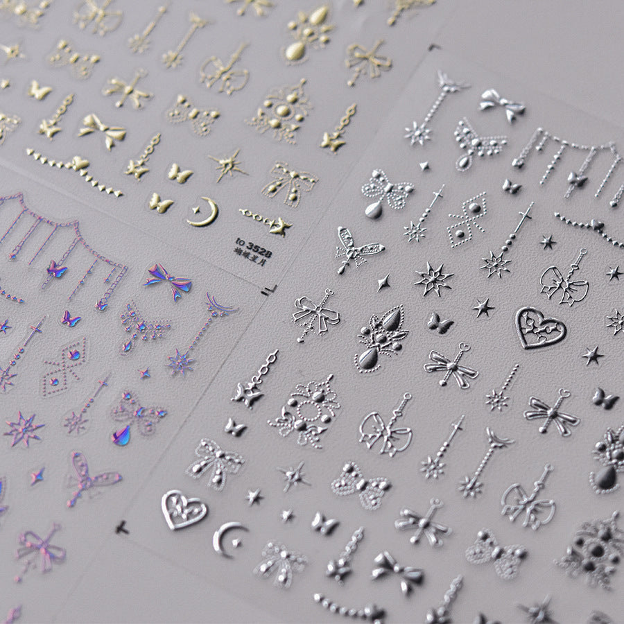 365nails: "Adesivo Decorativo Holográfico com Detalhes Ornamentados" – Adesivos para Unhas