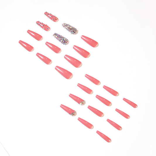 Diamante completo Uñas postizas Arte de uñas Uñas postizas terminadas Parche para arte de uñas Pieza de uña Pieza de uña removible Borde cruzado｜365nails