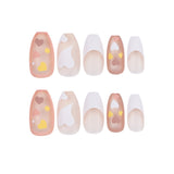 Princesa Pêssego French Wear Nail Art Acabamento Unha Postiça Patch de Unha Patch de Unha Patch de Unha Removível à Prova D'água ｜365nails