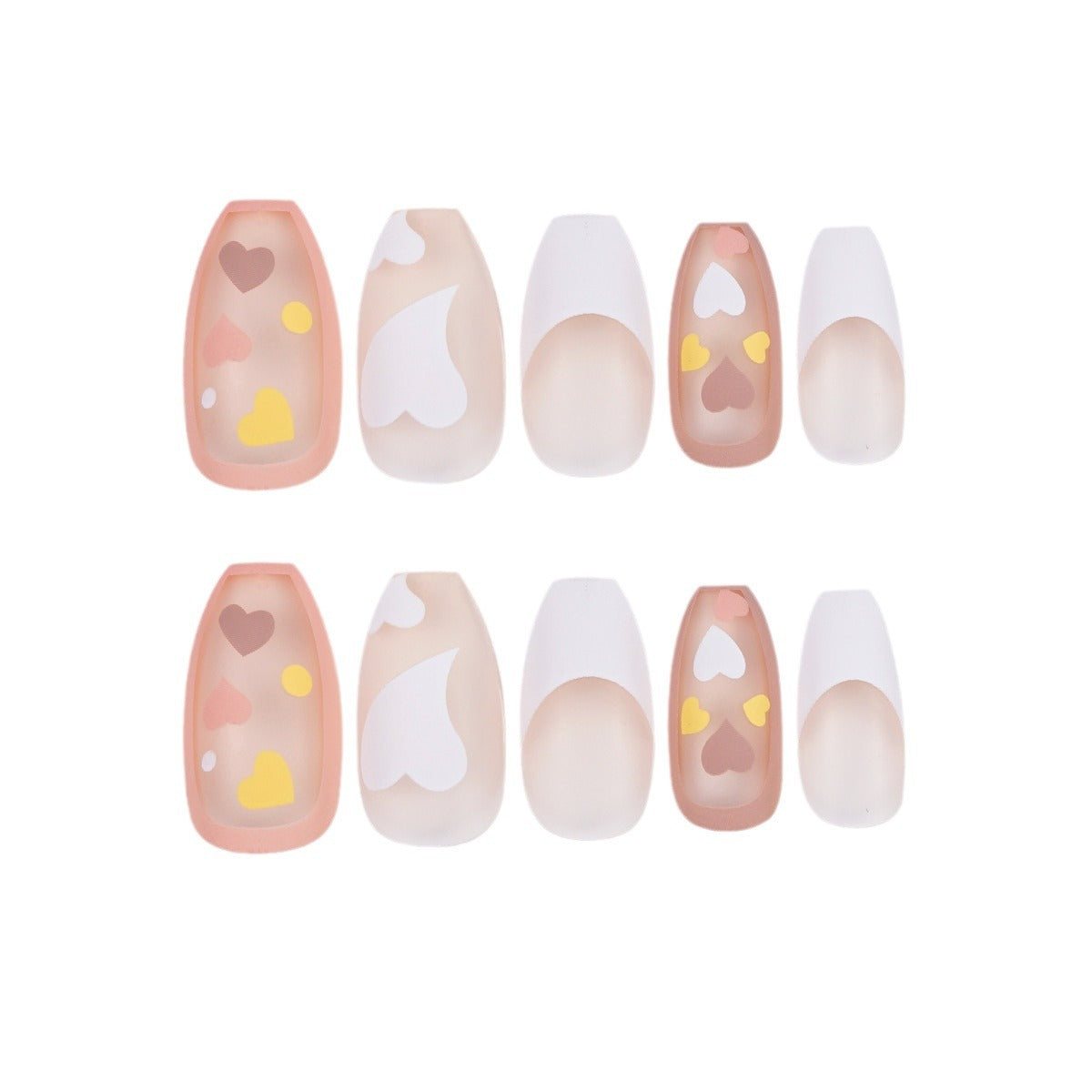 Princesa Pêssego French Wear Nail Art Acabamento Unha Postiça Patch de Unha Patch de Unha Patch de Unha Removível à Prova D'água ｜365nails