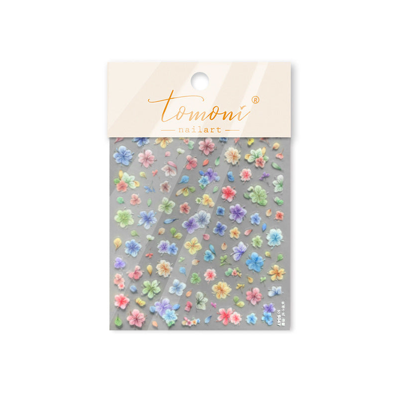 365nails: "Aquarela Floral Arco-Íris" – Adesivos para Unhas