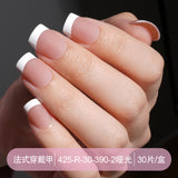 Press on nails French trapezoidal simple high-end sense 30 pieces box detachable fake nail finished pre-made manicure