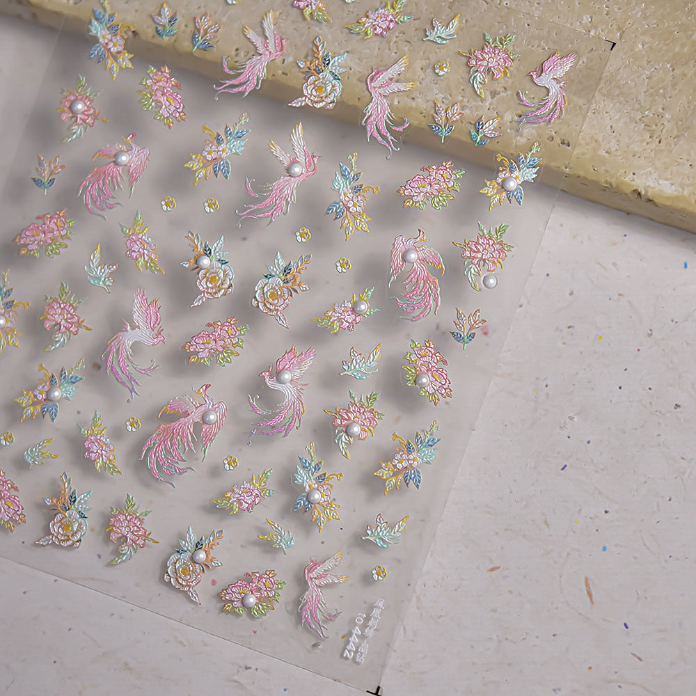 水晶花魚系列：粉彩錦鯉 – 3D 水晶甲貼