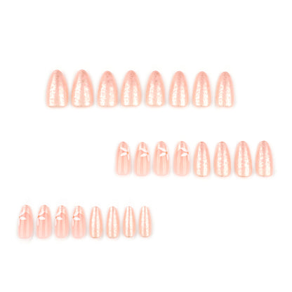 New summer products, white fresh flower manicure, fake nails, almond-shaped wearable nail pieces, wearable nail wholesale｜365nails
