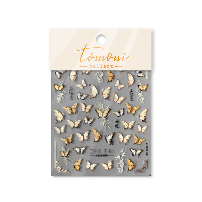 365nails: "Borboleta Sépia Vintage" – Adesivos para Unhas