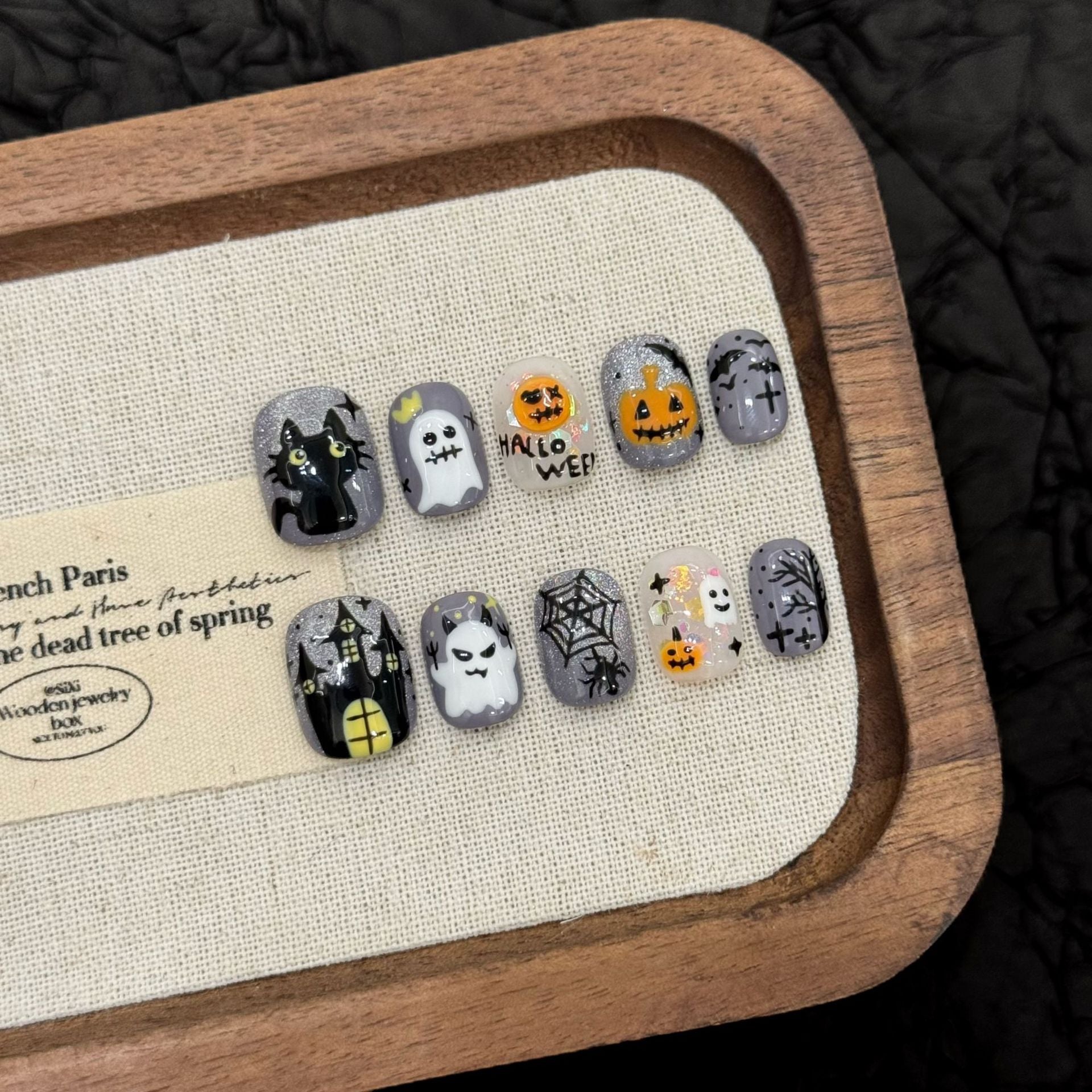 Spooky Midnight Ghost Pumpkin Halloween Cartoon Nail Art Set