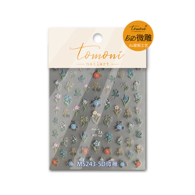 5D Micro-Embossed Wildflower Medley – Ultra-Textured Nail Art Set