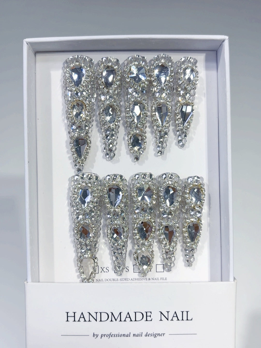 Full Crystal Extra Long Press On Nails