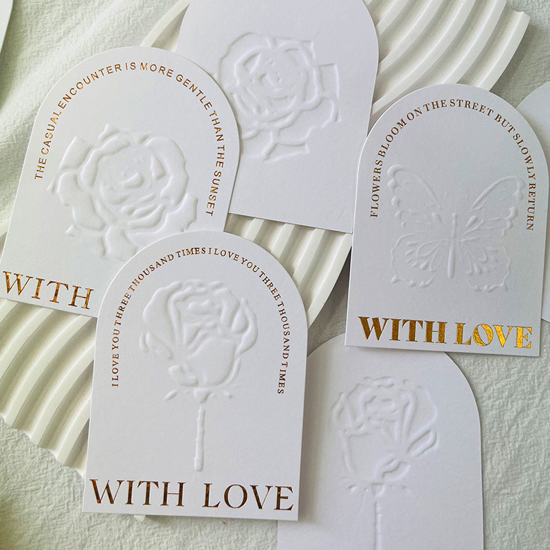 Embossed Gold Cotton Display Cards for Press On Nails (MOQ=50)