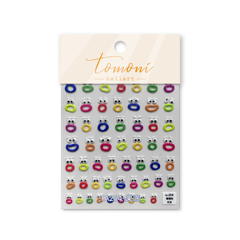 Googly Eyes Jelly Collection: "Silly Fun" – 3D Embossed Nail Sticker