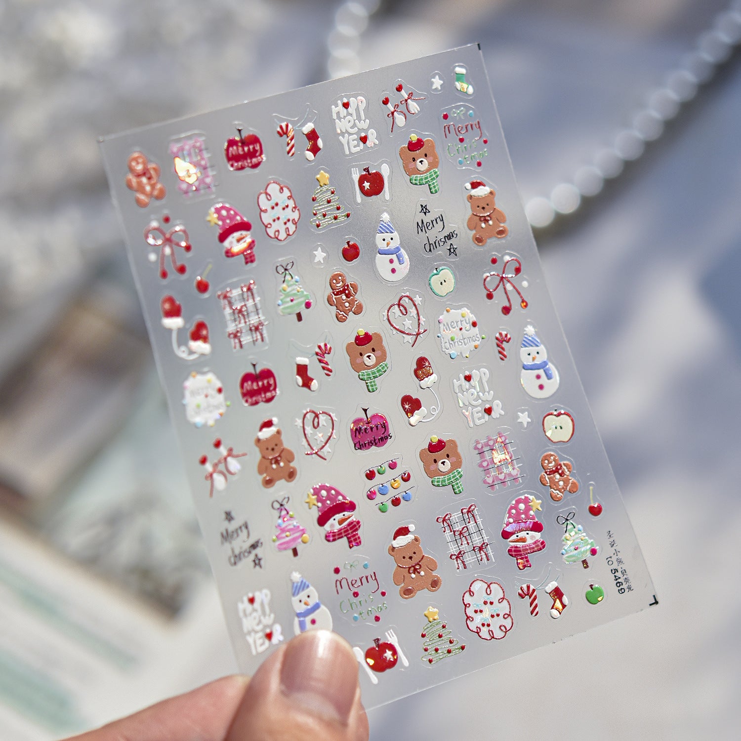 Christmas Sweet Party – Festive Bear Nail Art Stickers