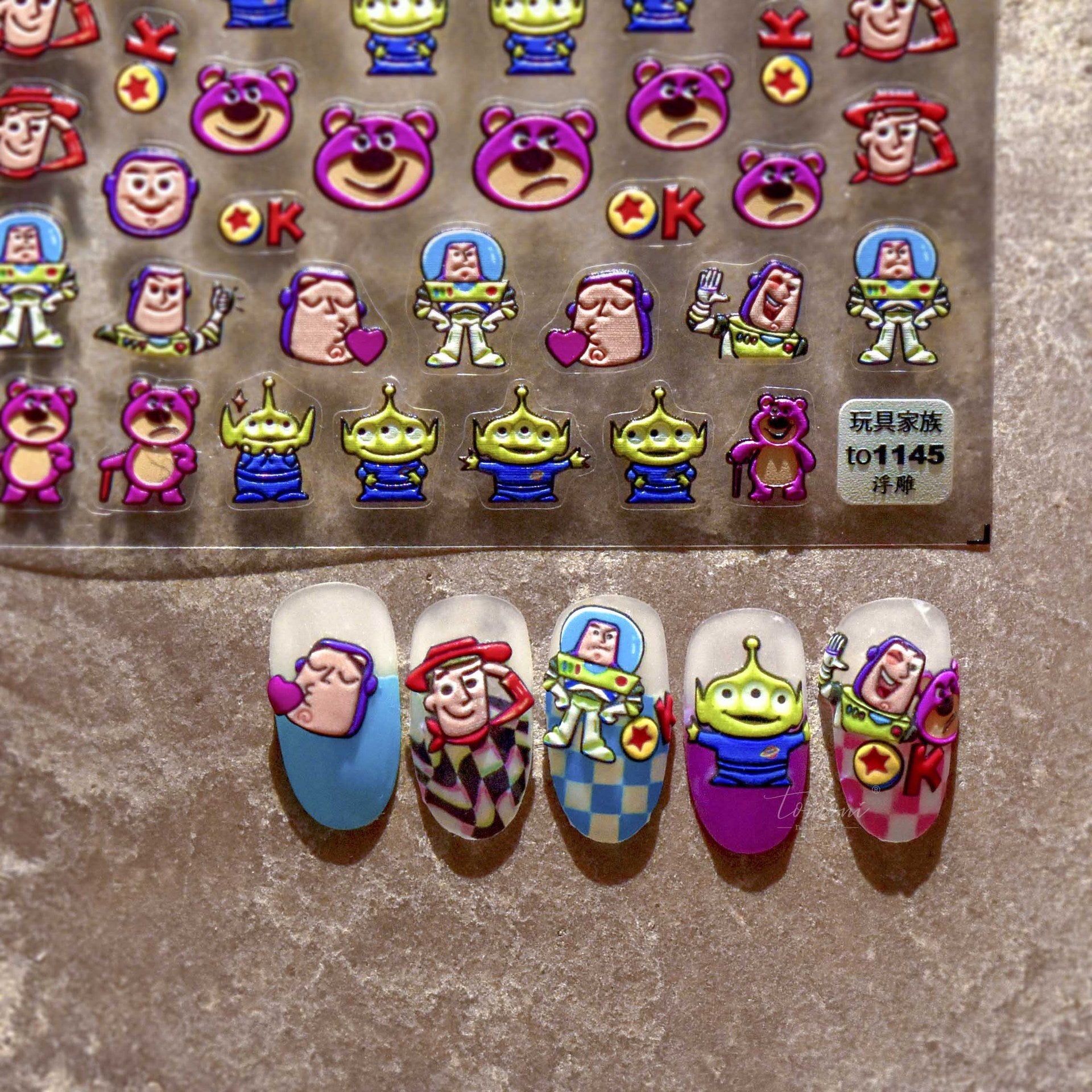 Toy Story 指甲貼 – 5D 立體壓花 卡通角色套組