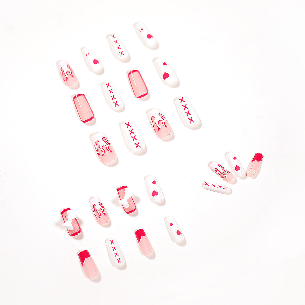 Lazo de llama de polvo de pato mandarín, uña postiza terminada, pieza de uña removible | 365nails