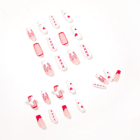 Mandarin duck powder flame bow Press on  finished fake nail   nail  removable nail piece｜365nails