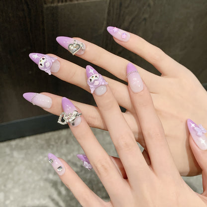 Beautiful girl Kawaii cartoon cute fake nails handmade nails | 365nails